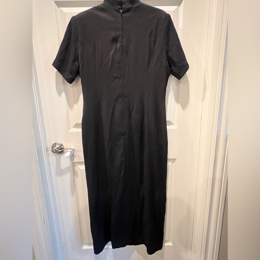 Newport News Y2K easy style black maxi dress size 12 Elegant Classic MAXI *S35 - Picture 2 of 6